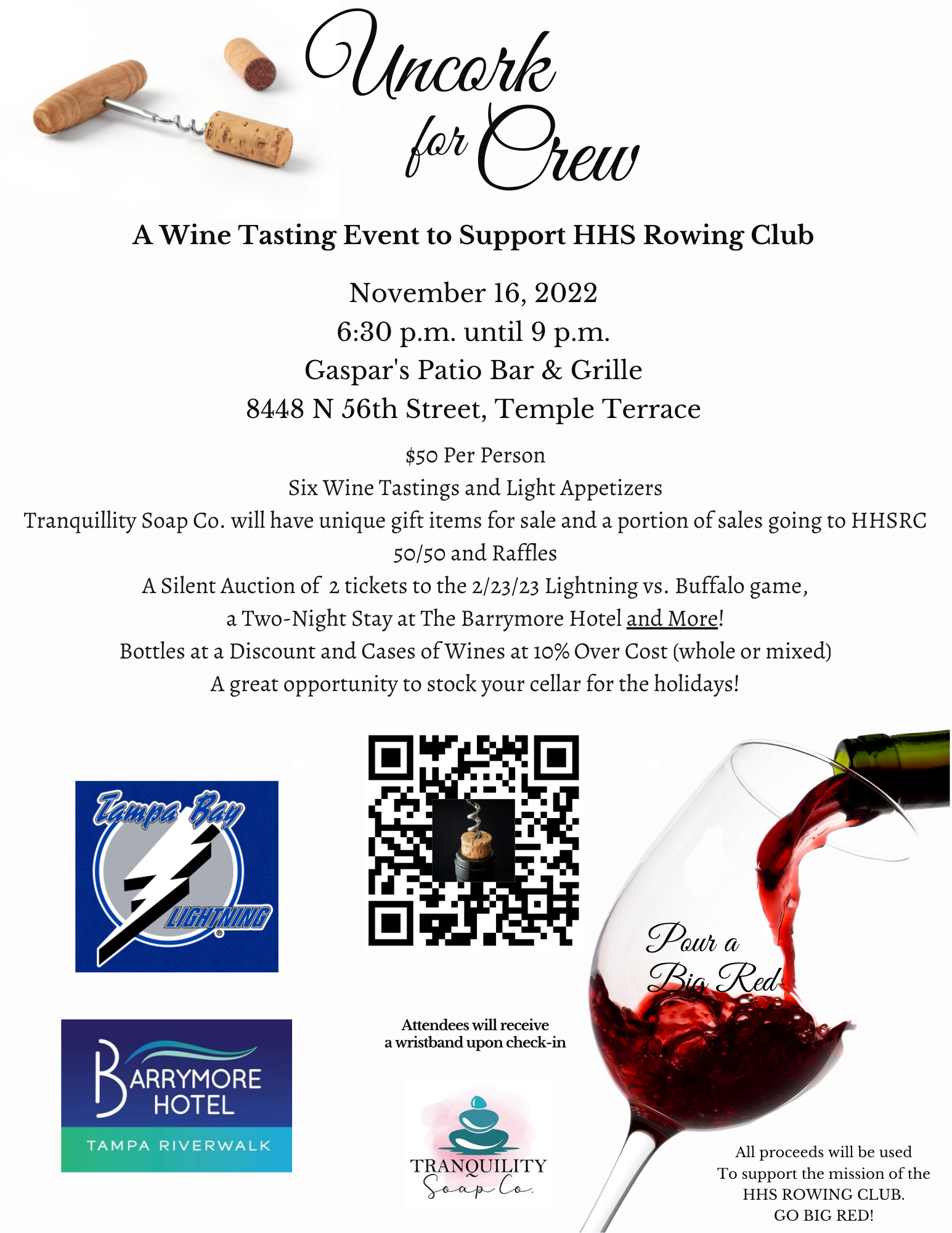 Uncork for Crew buy tickets by 11 15 22 Uncork for Crew buy tickets by 11 15 22